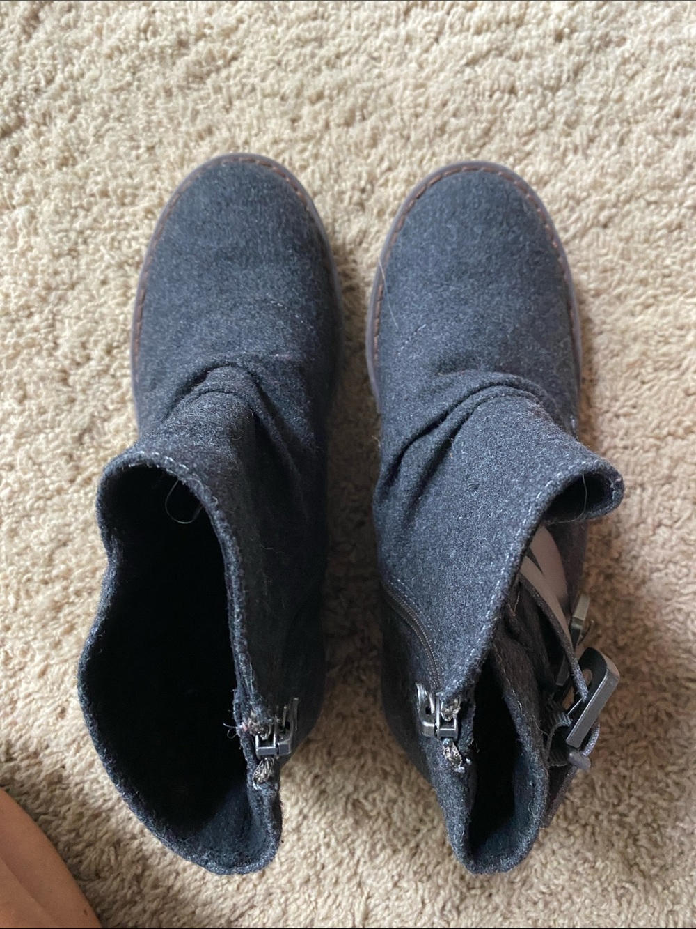 Blowfish Black Wool Buckle Ankle Boots - Picture 5 of 9